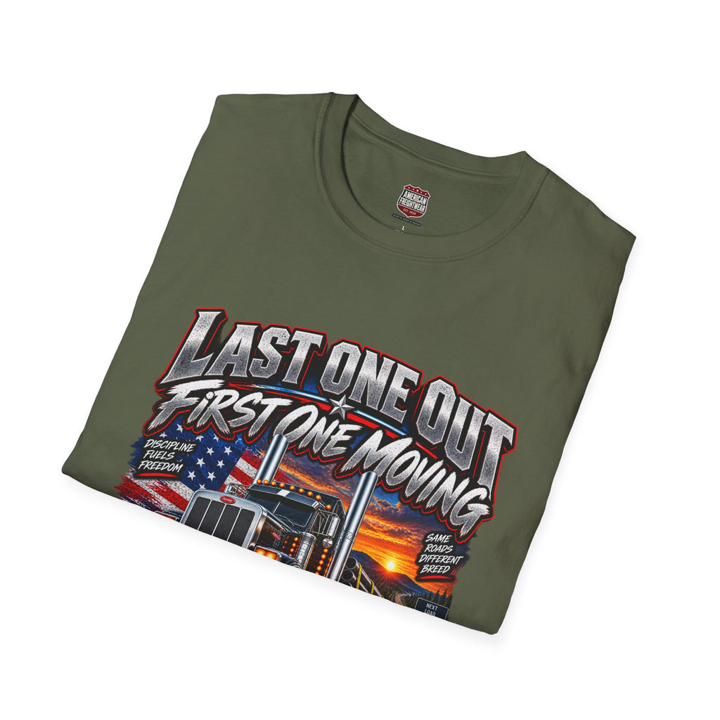 Last One Out, First One Moving Unisex T-Shirt